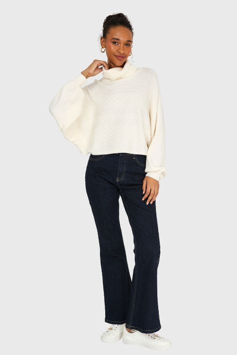 Sweater Manga Muerciélago Blanco Invierno Nicopoly-1