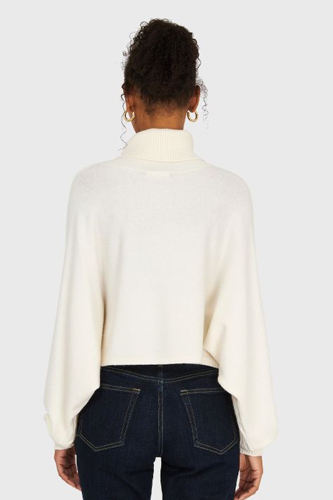 Sweater Manga Muerciélago Blanco Invierno Nicopoly-3