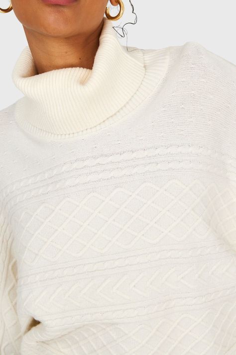 Sweater Manga Muerciélago Blanco Invierno Nicopoly-5