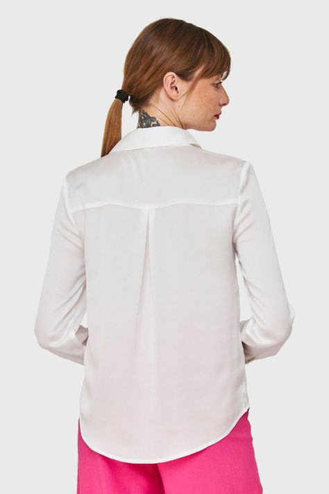 Blusa Camisera Tipo Satín Blanco Nicopoly-3