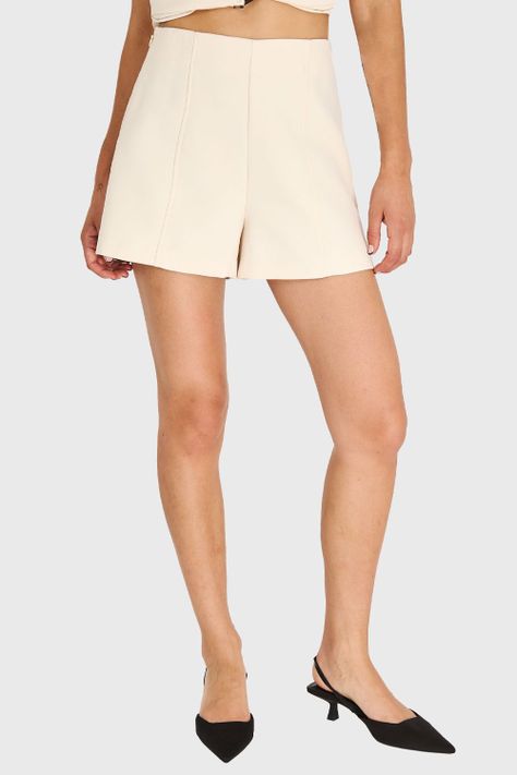 Short Básico Tiro Alto Beige Nicopoly-0
