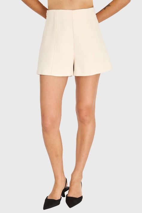 Short Básico Tiro Alto Beige Nicopoly-4