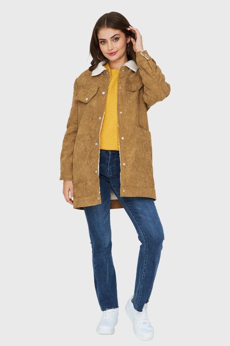 Chaqueta Tipo Cotelé Camel Nicopoly-1