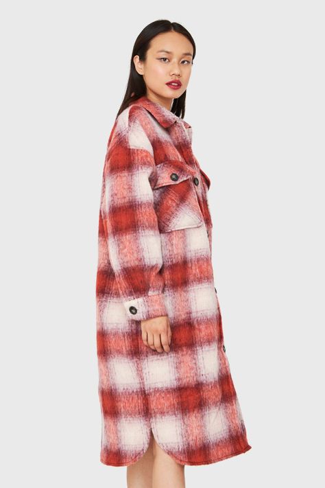 Abrigo Oversize Cuadrillé Rojo Nicopoly-2
