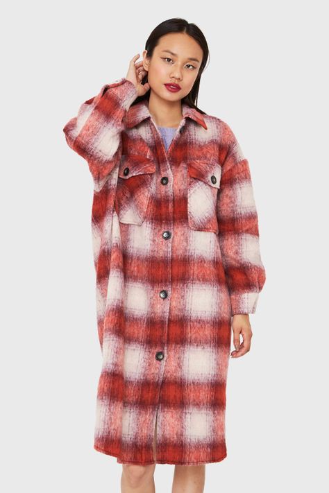 Abrigo Oversize Cuadrillé Rojo Nicopoly-4