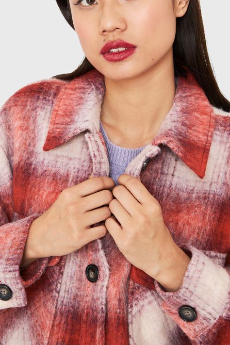 Abrigo Oversize Cuadrillé Rojo Nicopoly-5