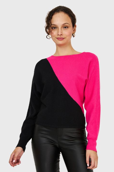 Sweater Color Block Fucsia Nicopoly-0