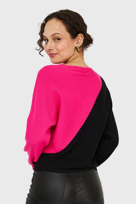 Sweater Color Block Fucsia Nicopoly-3