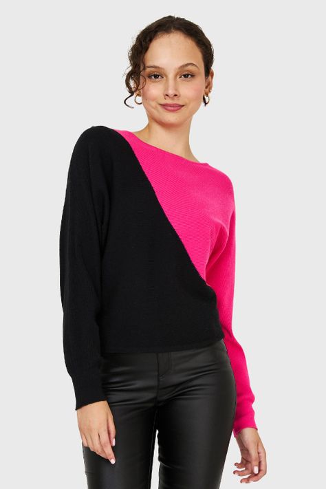 Sweater Color Block Fucsia Nicopoly-4