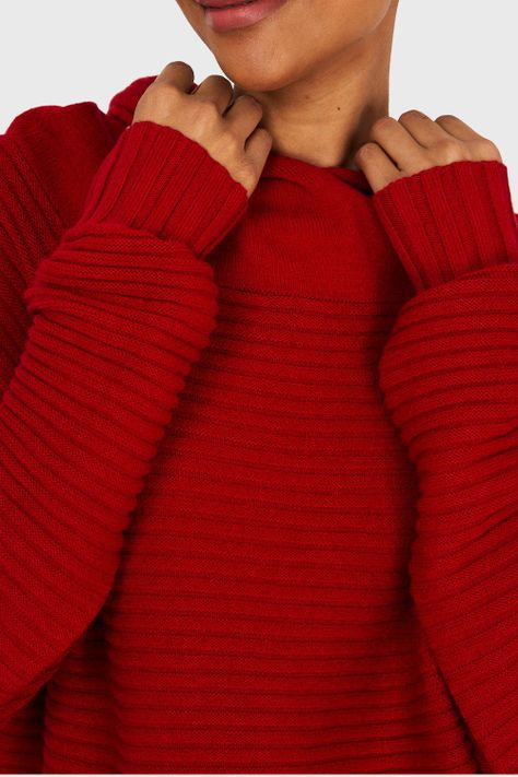 Sweater Canalé Cuello Tortuga Rojo Nicopoly-5