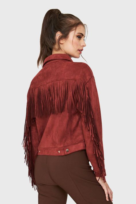 Chaqueta Tipo Gamuza Flecos Óxido Nicopoly-3