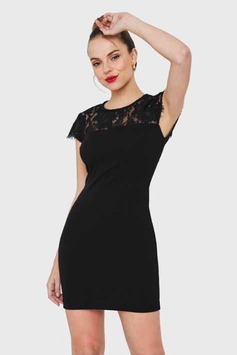 Vestido Encaje Escote Espalda Negro Nicopoly-4