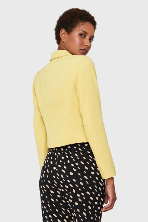Blazer Crop Cruzado Amarillo Nicopoly-3