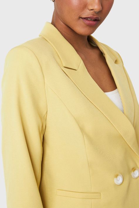 Blazer Crop Cruzado Amarillo Nicopoly-5