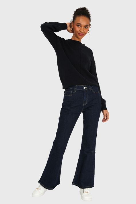 Sweater Diseños Espigas Negro Nicopoly-1