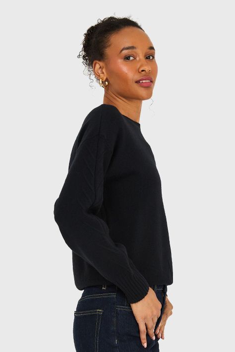 Sweater Diseños Espigas Negro Nicopoly-2