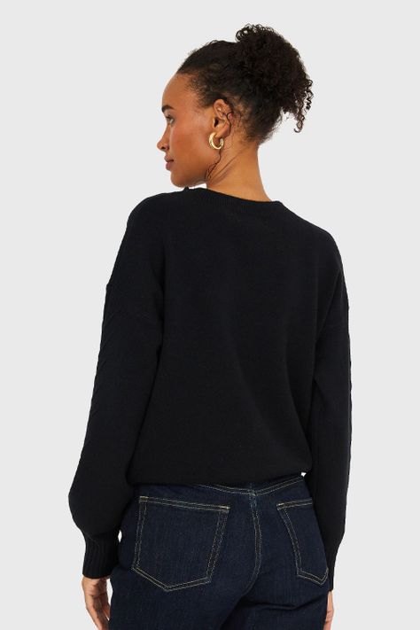 Sweater Diseños Espigas Negro Nicopoly-3