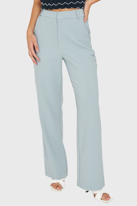Pantalón Pierna Ancha Celeste Nicopoly-0