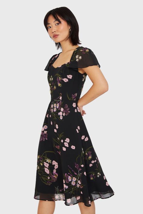 Vestido Escote Semi Corazón Negro Nicopoly-2