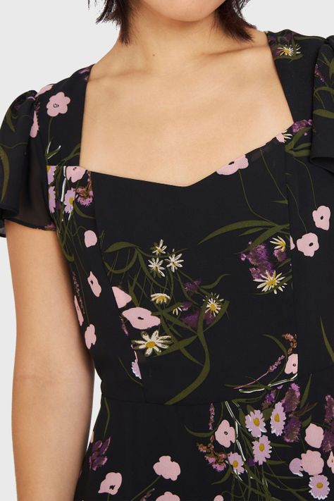 Vestido Escote Semi Corazón Negro Nicopoly-5