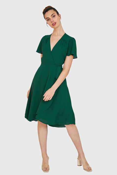 Vestido Envolvente Lazo Verde Oscuro Nicopoly-1