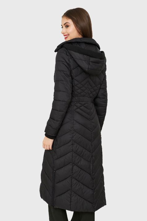 Parka Larga Acolchada Negro Nicopoly-3