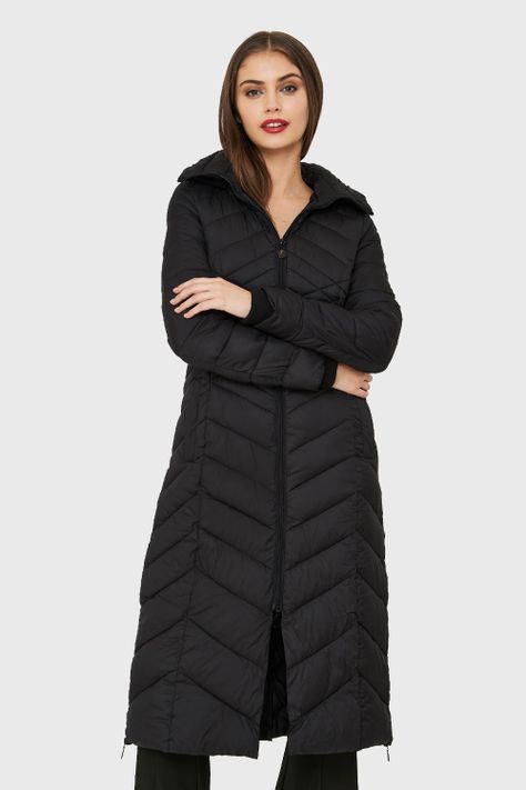 Parka Larga Acolchada Negro Nicopoly-4