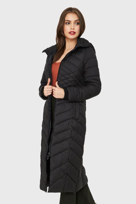 Parka Larga Acolchada Negro Nicopoly-2