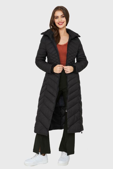 Parka Larga Acolchada Negro Nicopoly-1