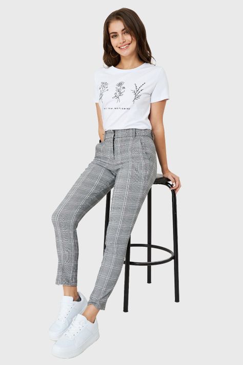 Pantalón Príncipe de Gales Gris/Negro Nicopoly-1
