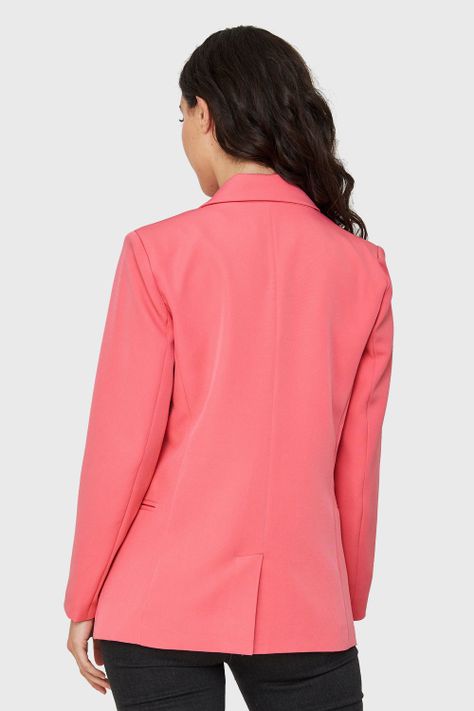 Blazer Botones Decorativos Rosado Chicle Nicopoly-3