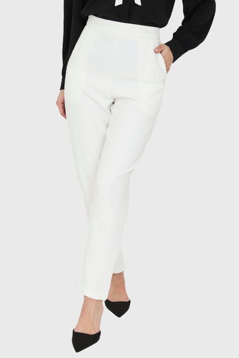 Pantalón Tiro Alto Básico Blanco Nicopoly-0