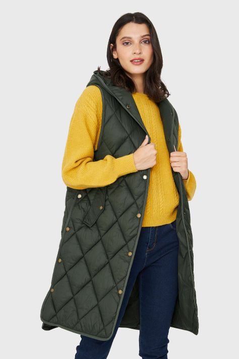 Parka Sin Mangas Quilt Oliva Nicopoly-0