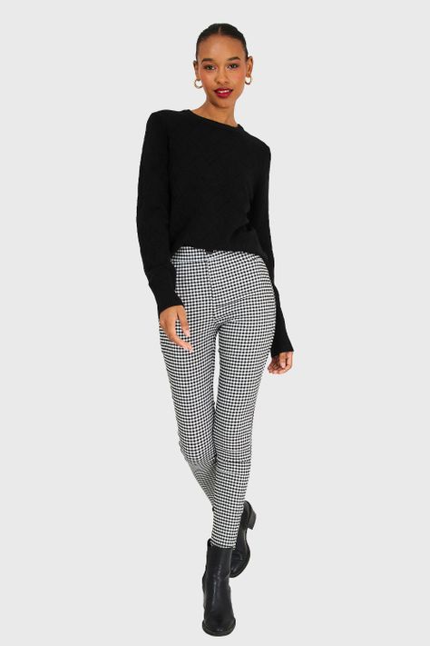 Sweater Diseño Rombos Negro Nicopoly-1