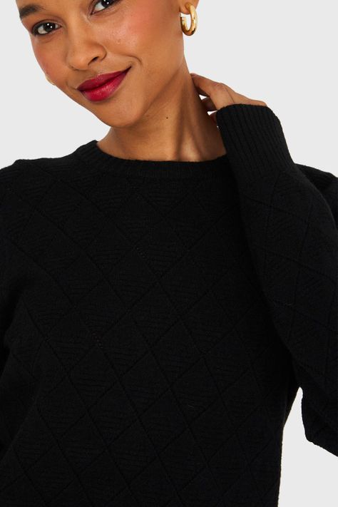 Sweater Diseño Rombos Negro Nicopoly-5