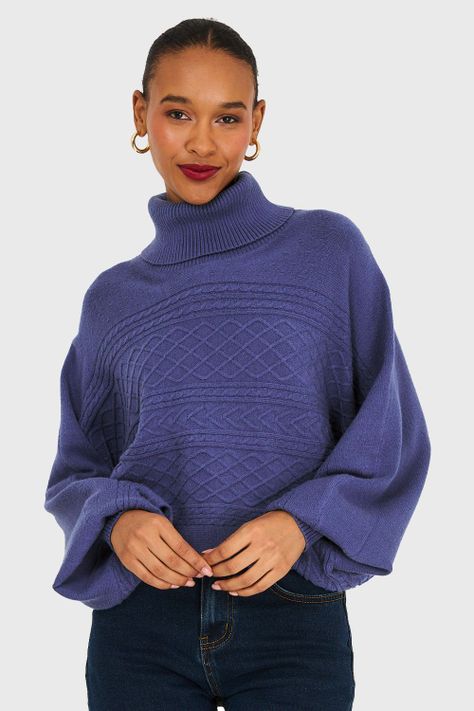 Sweater Manga Muerciélago Acero Nicopoly-4