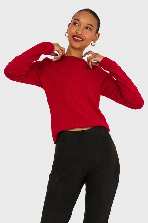 Sweater Básico Cuello Redondo Rojo Nicopoly-0