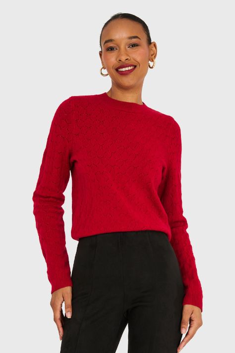 Sweater Básico Cuello Redondo Rojo Nicopoly-4
