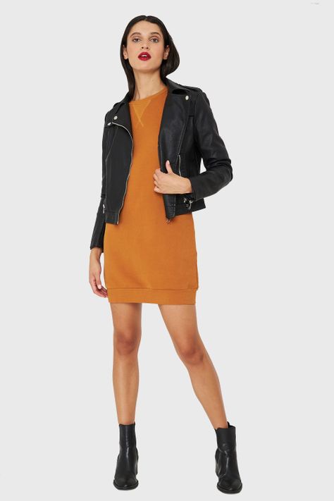 Chaqueta Biker Ecocuero Corta Negro  Nicopoly-1