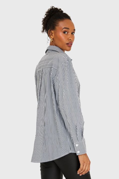 Camisa Rayas Negro Nicopoly-3