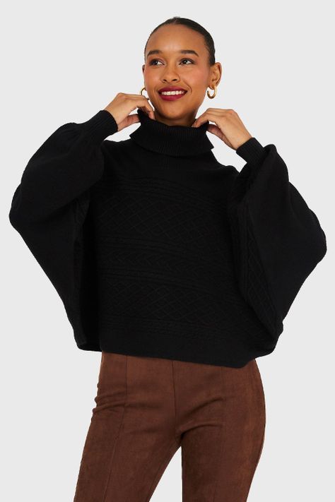 Sweater Manga Muerciélago Negro Nicopoly-0