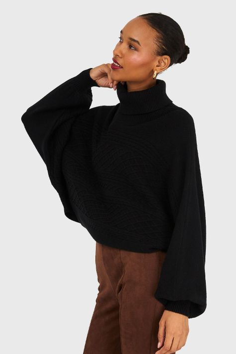 Sweater Manga Muerciélago Negro Nicopoly-2