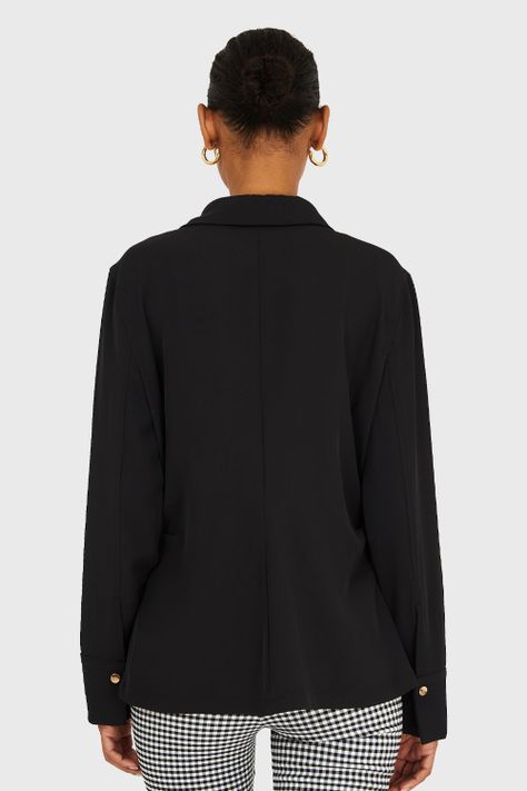 Camisa Pliegues Cintura Negro Nicopoly-3