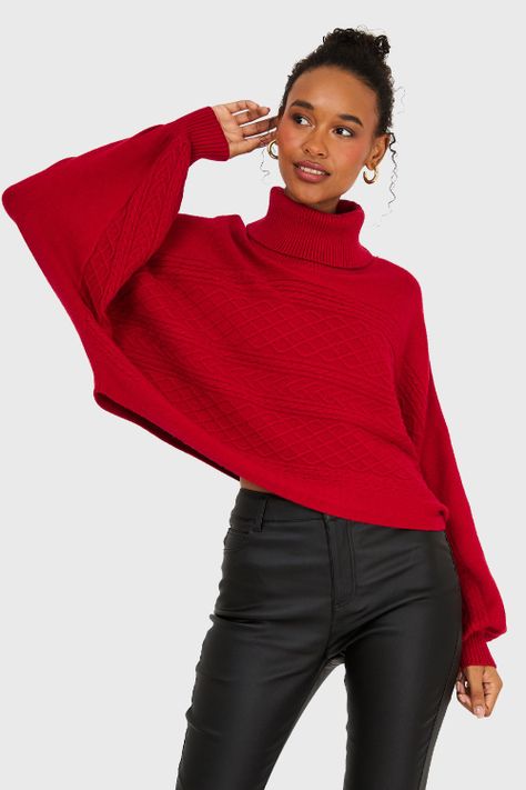 Sweater Manga Muerciélago Rojo Nicopoly-0