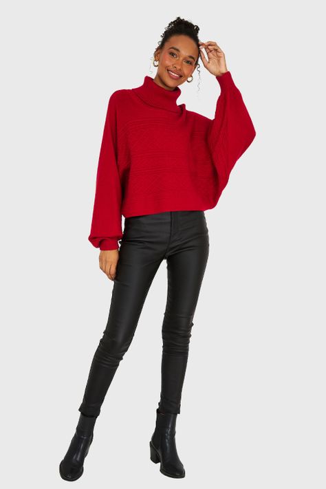 Sweater Manga Muerciélago Rojo Nicopoly-1