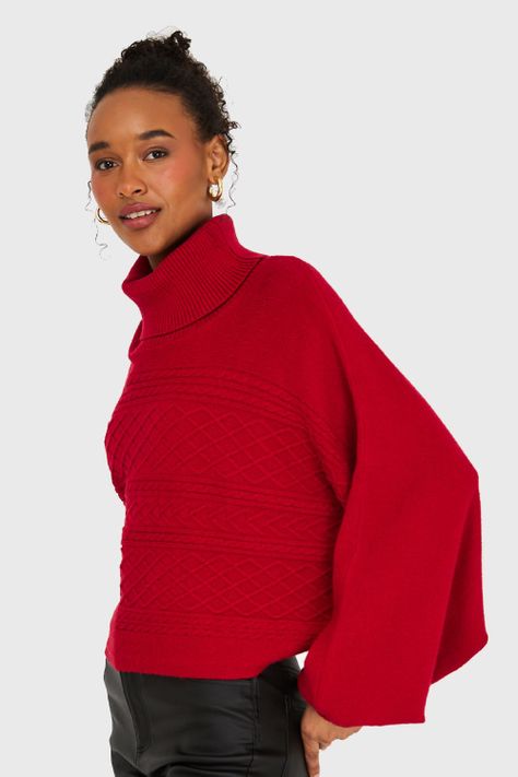 Sweater Manga Muerciélago Rojo Nicopoly-2