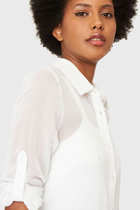 Blusa Larga Transparente Blanco Nicopoly-5
