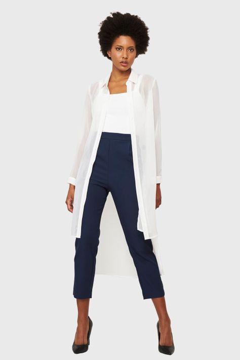 Blusa Larga Transparente Blanco Nicopoly-1