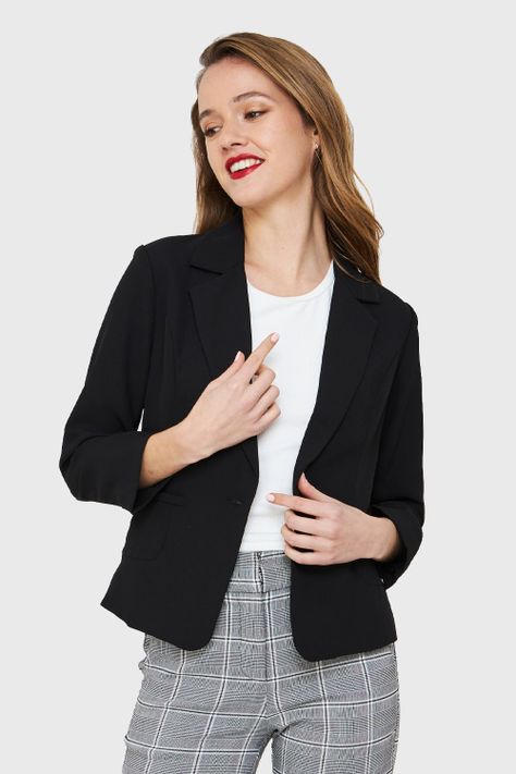 Blazer Corto Negro Nicopoly-4