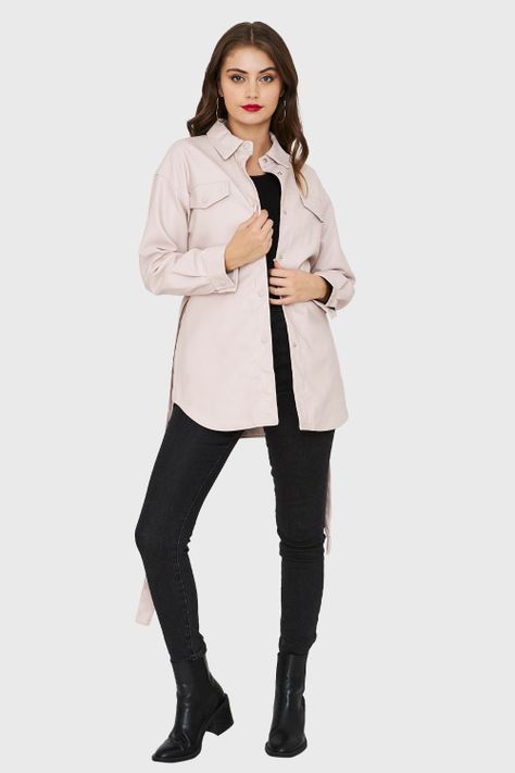 Chaqueta Lazo Ecocuero Crema Nicopoly-1
